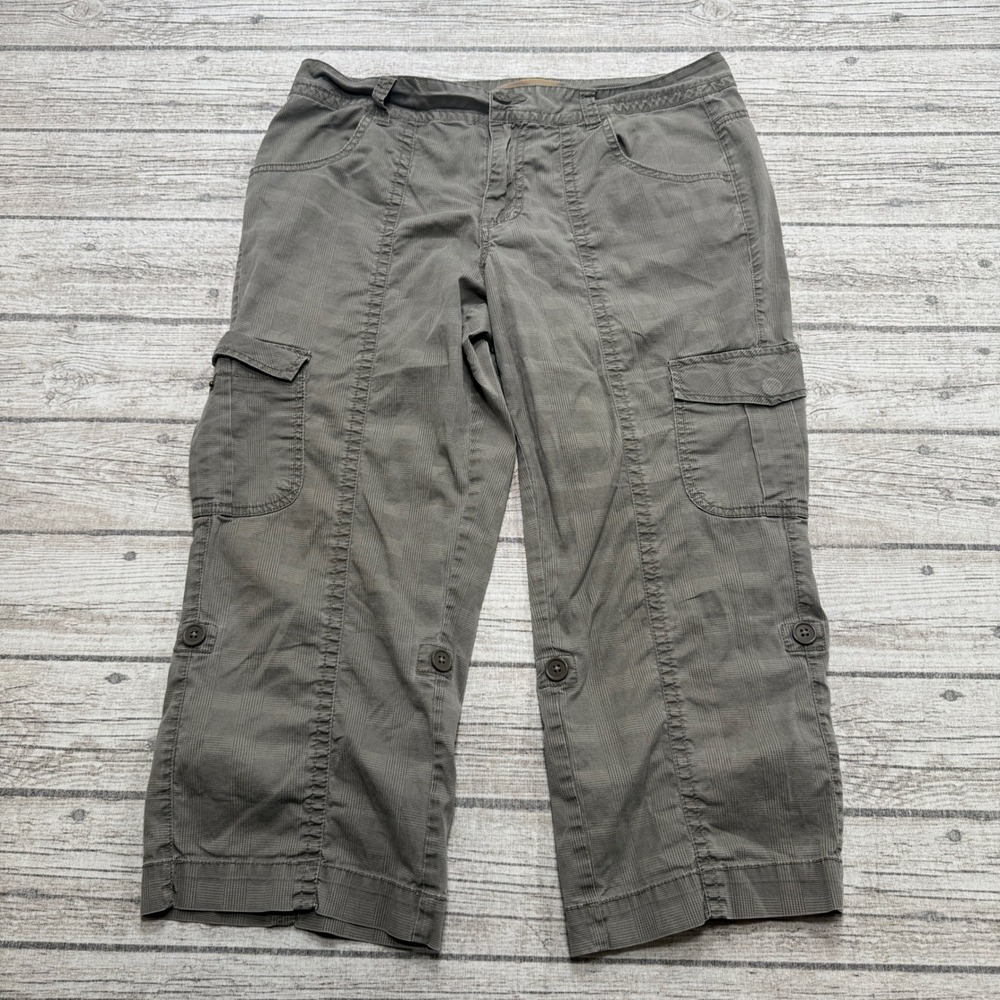 Denver Hayes Cargo Pants Womens 10x22 Green Capri Contemporary Fit Vintage Style